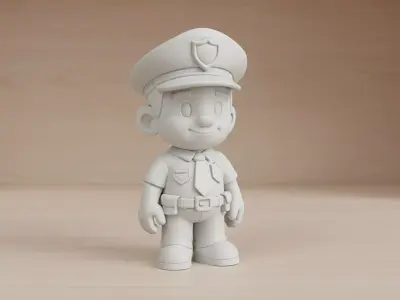 Cartoon Policeman 3D Printable 3D print model