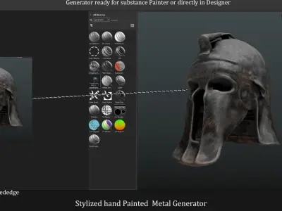 STYLIZED HAND-PAINTED METAL Generator For Substance Painter Texture