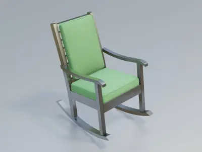 Furniture Outdoor storages Storage Rocking Chair Low-poly 3D model