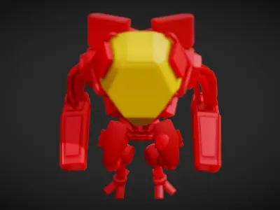 Red Mech Low-poly 3D model