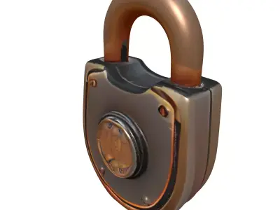 Vintage Rusty Padlock 3D Model Low-poly 3D model