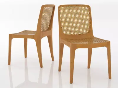 Bossa rattan dining chair 3D model