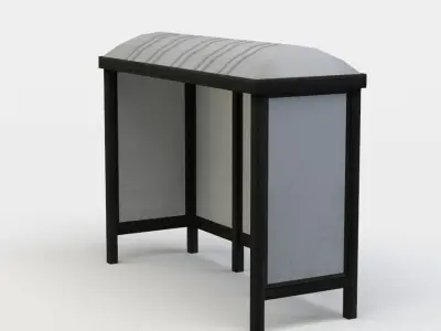 Bus stop Low-poly 3D model 17