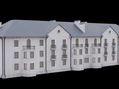 Old low poly building Low-poly 3D model