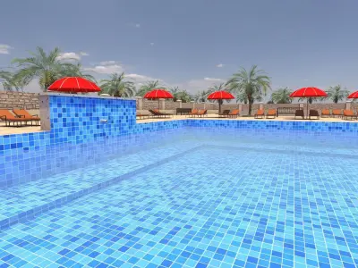 Pool exterior Low-poly 3D model