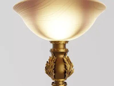 Ornamental Standing Lamp Classic Brass Floor Light Low-poly 3D model