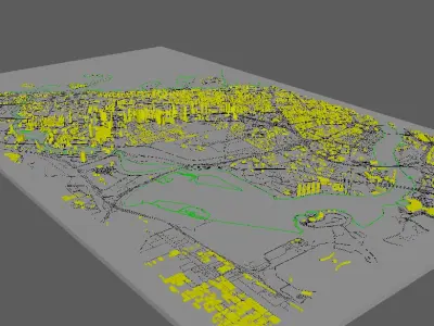 Dubai City 3D Model High Detail Urban  for Animation  Low-poly 3D model