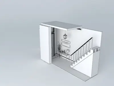 hall with street panorama photos 3D model