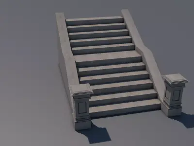 Stairs Low-poly 3D model shop