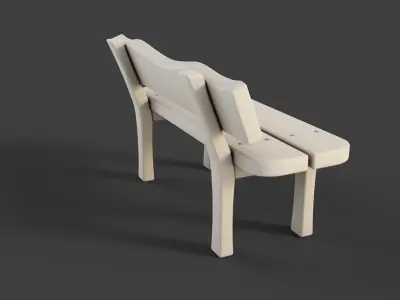 Cartoon Bench 5 Low-poly 3D model