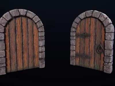 Medieval door Free 3D model buy