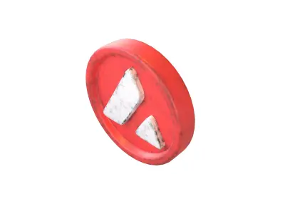 Cartoon Avalanche Coin v1 002 Low-poly 3D model