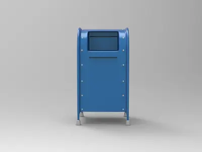 Mailbox metal mail box on wheels Low-poly 3D model