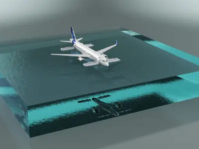  Airbus A220 Emergency Ditching with Inflated Slides 