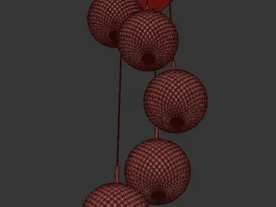 FINNAR five light chandelier with clear glass globes 3D model