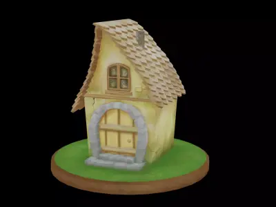 Lowpoly Snow Fairy House Free low-poly 3D model