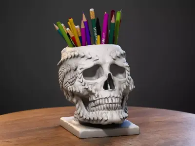 Skull dragon Headphone Stand Cyborg skull dragon Headset  3D print model