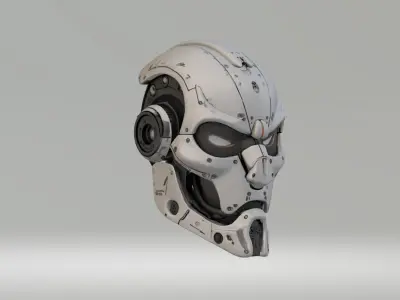 Cyberpunk Robot Head Low-poly 3D model