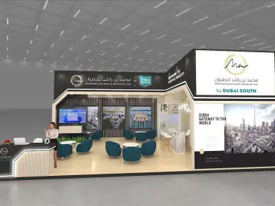 9x6 2 side open Exhibition Stand  3D model