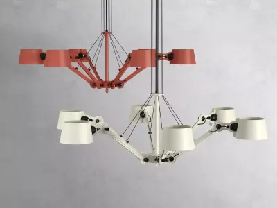 B C orange chandelier hanging from ceiling 3D model