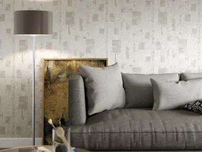 Cream Textured Geo Blocks Wallpaper  Texture