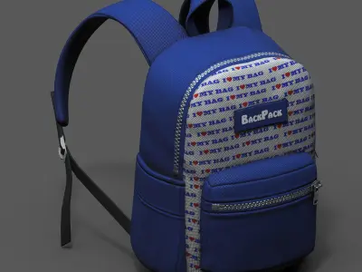 Backpack Camping bag baggage Color 3d low poly  Low-poly 3D model