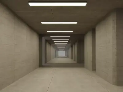 Brutalist Building 16 Low-poly 3D model