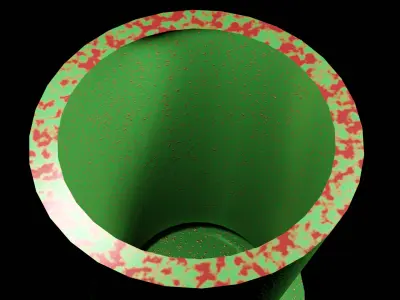 Metal vase in dented and rust material  Free low-poly 3D model