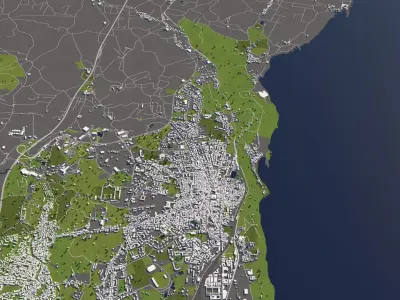 Catania Italy 50x50km City Map 3D Model 3D model