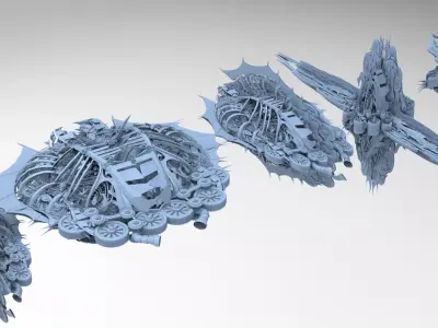 Ivy Tortoise Steampunk ship collection 1 3D model