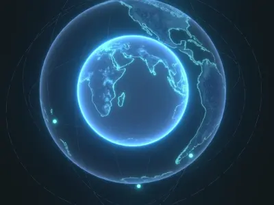 Animated Hologram Planet Earth No 7 Sci-Fi 3D Model 8k Textures Low-poly 3D model