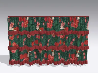 Curtain Low-poly 3D model