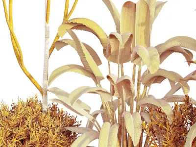 HQ Urban environment set of green plant benches 19 3D model