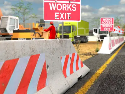 Concrete Road Barrier 3D model