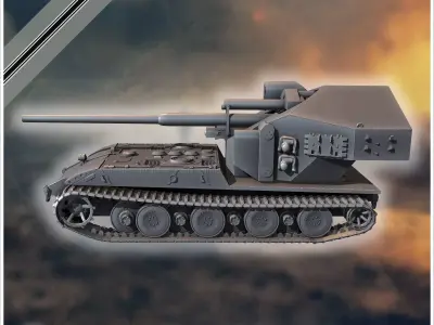 E-100 Waffentrager 128mm Pak 44 with casemate Entwicklung tank d 3D print model