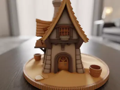 medieval house 3D print model 17
