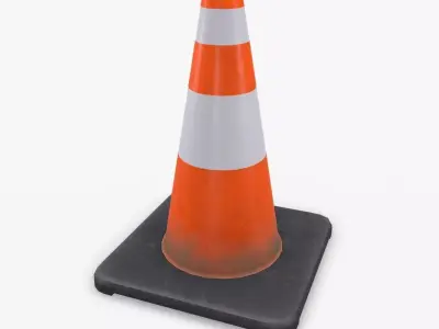 Traffic Cone Low-poly PBR Free low-poly 3D model