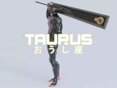 Low Poly - Cyborg Zodiac Theme - Taurus Low-poly 3D model