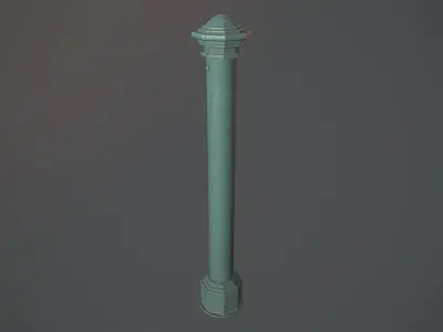 Barrier Bollard pack 3 Green v3 Low-poly 3D model