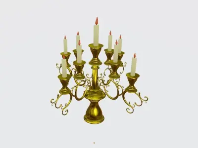 candlestick candelabra - candelabra Low-poly 3D model