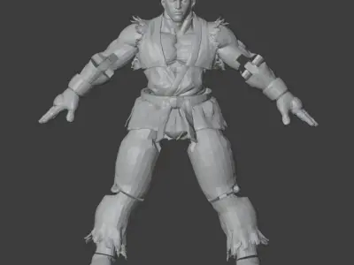 Ryu SFV Articulated Action Figure 3D print model