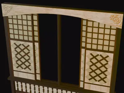 Capiz Window 03 Low-poly 3D model