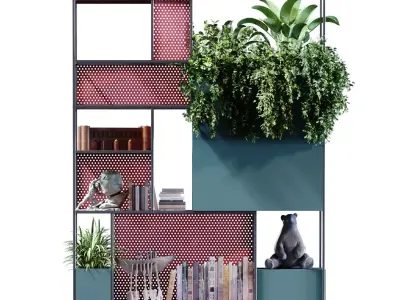 Modern shelf and rack set 834 3D model