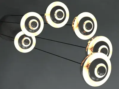 Mid Century Cascade Ceiling Lamp Low-poly 3D model