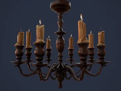 Candelabra Chandelier Low-poly 3D model