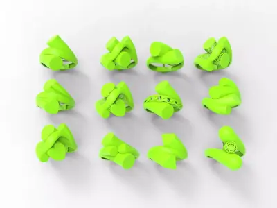 12  rings new model jewelry jewellery 3D print model