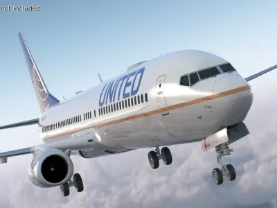  United Airlines Boeing 737-900 with Cabin and Doors Rigged for Maya 