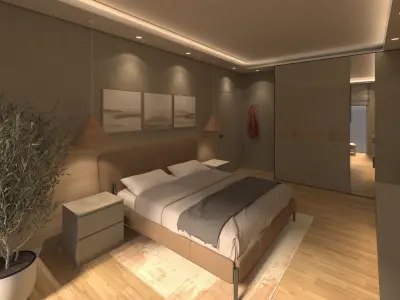 Modern Bedroom Interior 3dmax  Free low-poly 3D model