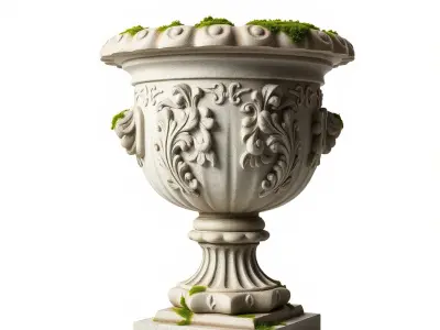 Ornate Stone Planter model pack Low-poly 3D model