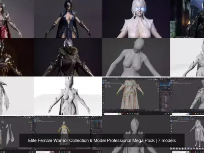 Elite Female Warrior Collection 7 Model Professional Mega Pack